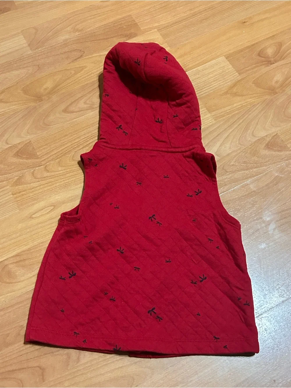 Carter's Red Hooded Toddler Girls' Vest with Black Accents Size 24 months